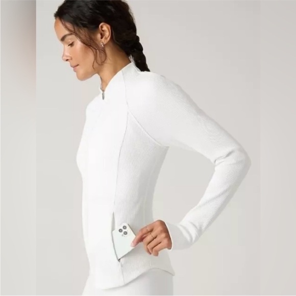 Athleta White Salutation Ribbed Jacket - Picture 3 of 4